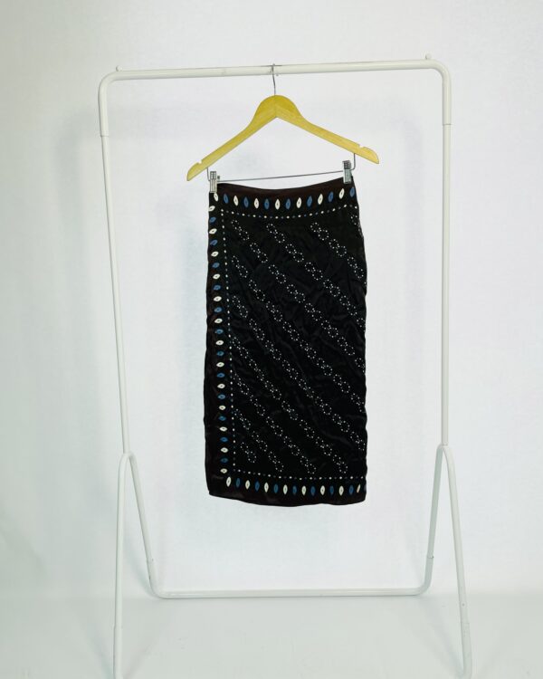 Pareô marrom e preto com estampa off e azul ESC - VENDIDO SISTEMA OTO