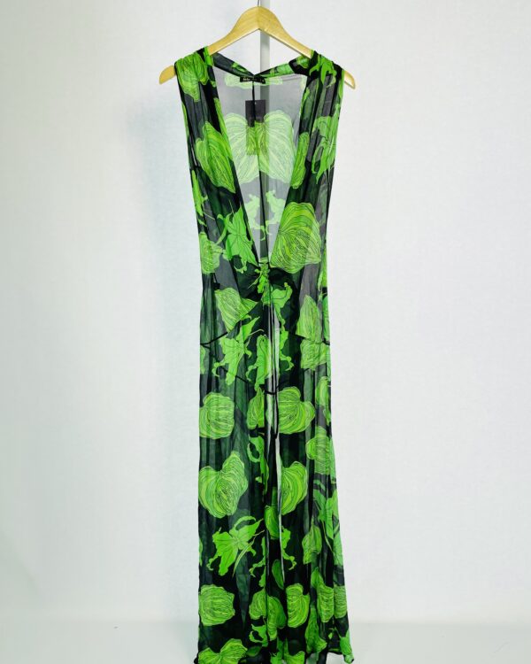 Sobreposição seda verde e preta estampada AGILITÁ - 38