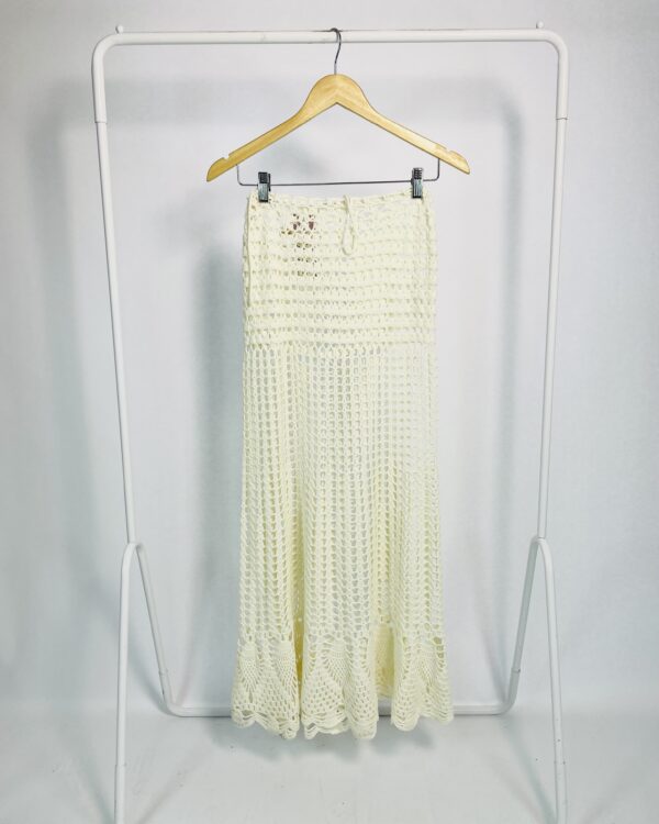 Saia crochê off white longa TRIYA - G - VENDIDO SISTEMA OTO