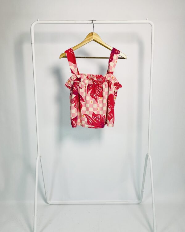 Blusa cropped tons de rosa estampada MARIA FILÓ - M