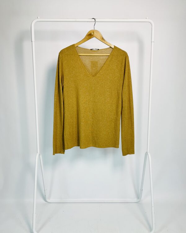 Blusa marrom tricot manga longa ZARA - M