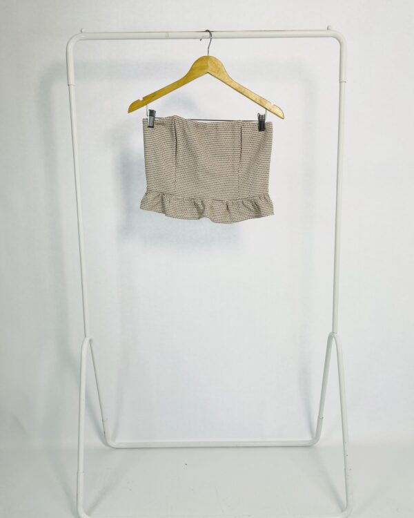 Corset sem alça bege e bordo texturizada AHKA - G