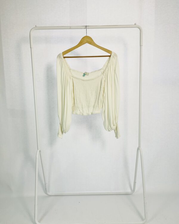 Cropped lastex e mangas longas bufante braco BRIS - G - VENDIDO SISTEMA OTO