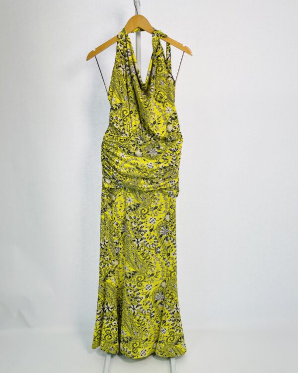 VestidoM malha fria decote nas costas amarelo com estampa AGILITÁ - M - VENDIDO SISTEMA OTO