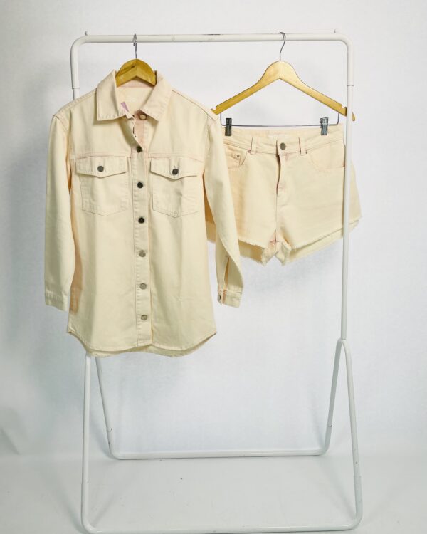 Conjunto sarja rosê camisa e short BOIM'S - 38 *nunca usado*