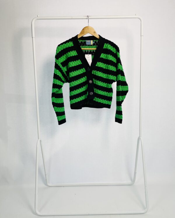 Cardigan tricot verde e preto CRUISE - P