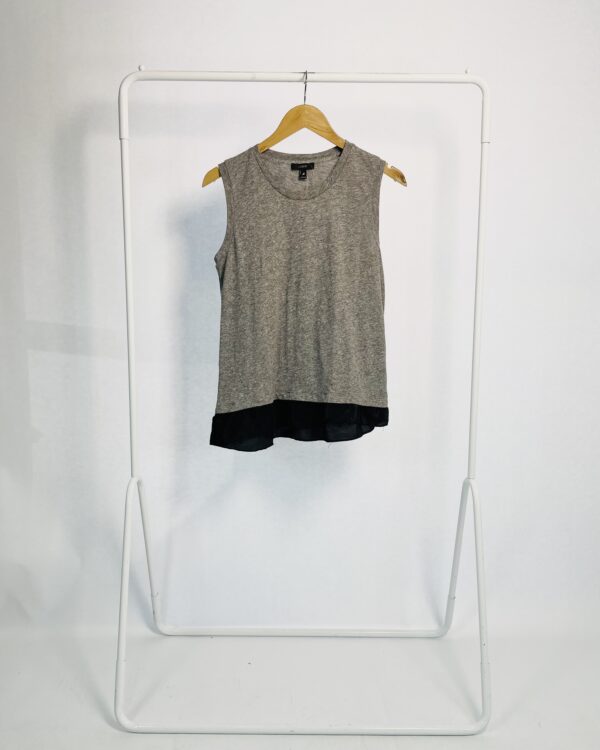 Regata malha cinza com detalhe preto JCREW - PP *nunca usado*