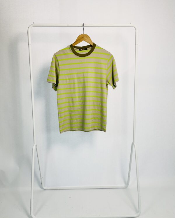 Blusa cinza listras verde gola marrom ANIMALE - PP - VENDIDO SISTEMA OTO