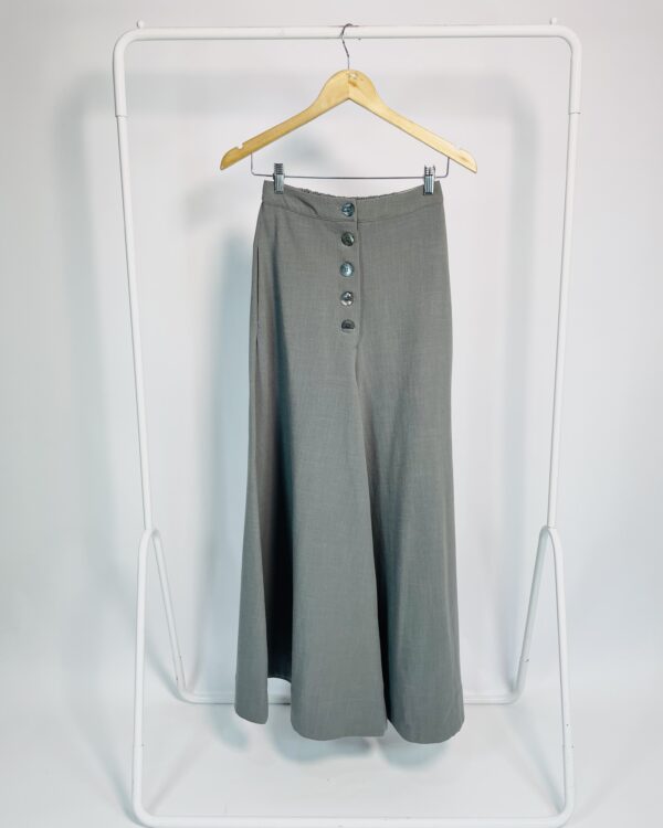 Calça pantalona cinza botões na frente elastico no cós LE SOLEIL D'ÉTÉ - PP - VENDIDO SISTEMA OTO