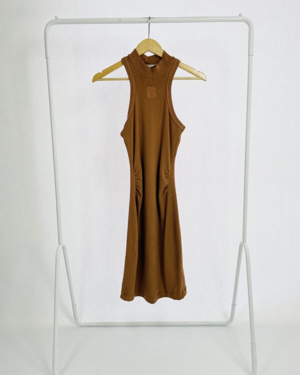 Vestido midi sem mangas malha canelada OPEN - M *nunca usado*