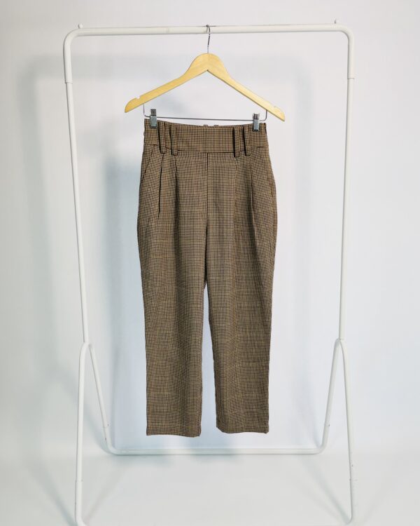 Calça marrom estampa xadrez AMARO - 38 - VENDIDO SISTEMA OTO