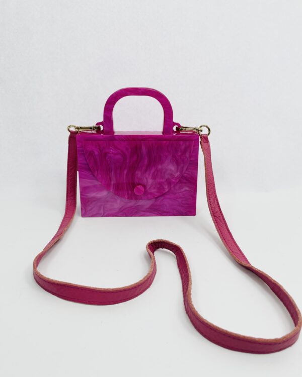 Bolsa acrílica rosa quadrada ESTILÉ