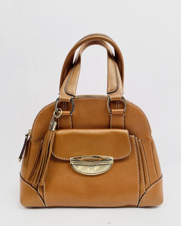 Bolsa caramelo ferragens douradas LANCEL