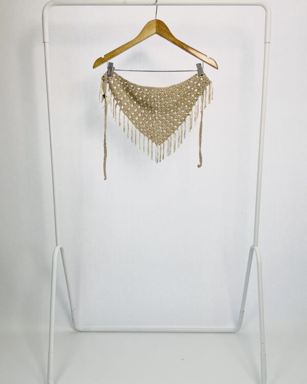 Lenço crochê champanhe