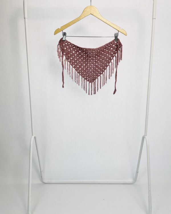 Lenço crochê rosê - VENDIDO SISTEMA OTO