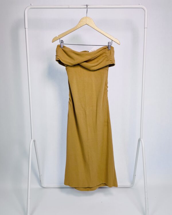 Vestido bege texturizado midi ANIMALE - P
