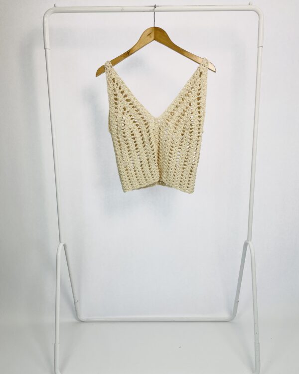 Blusa crochê bege - P - VENDIDO SISTEMA OTO