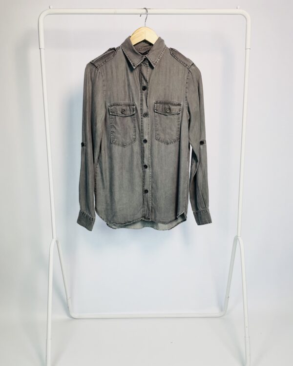 Camisa sarja cinza ZARA - P - VENDIDO SISTEMA OTO