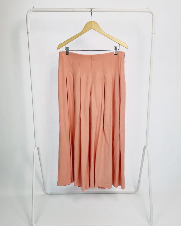 Calça pantacourt ampla com pregas salmão ZARA - GG - VENDIDO SISTEMA OTO