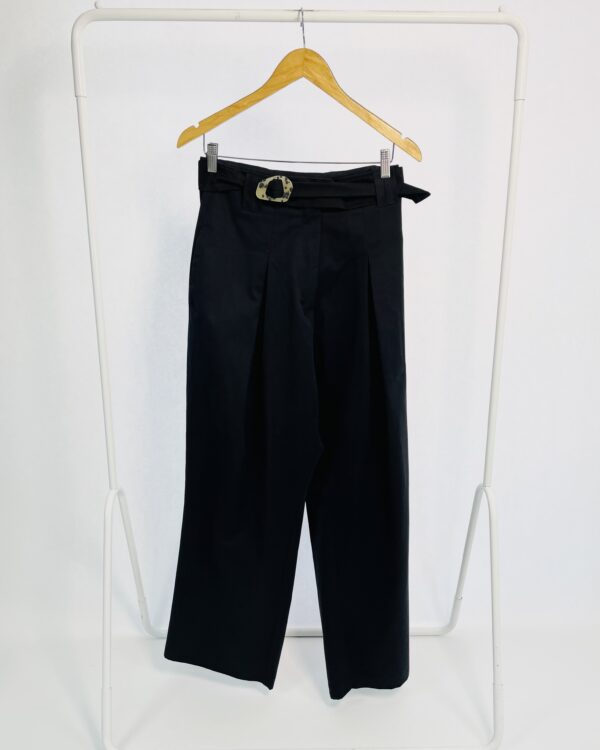 Calça preta algodão cinto faixa WYMANN - 38 - VENDIDO SISTEMA OTO
