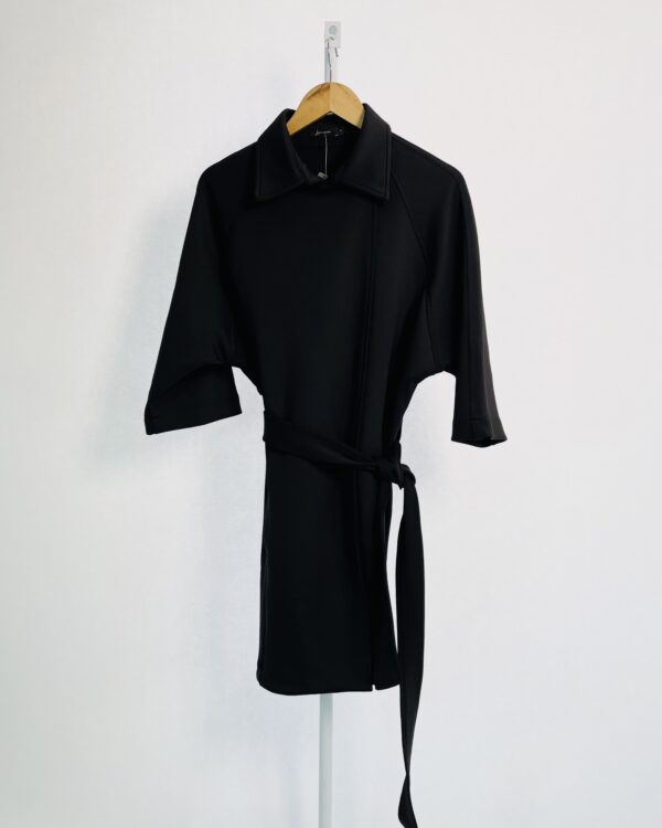 Trench coat malha preto mangas curtas LENNY NIEMEYER - G