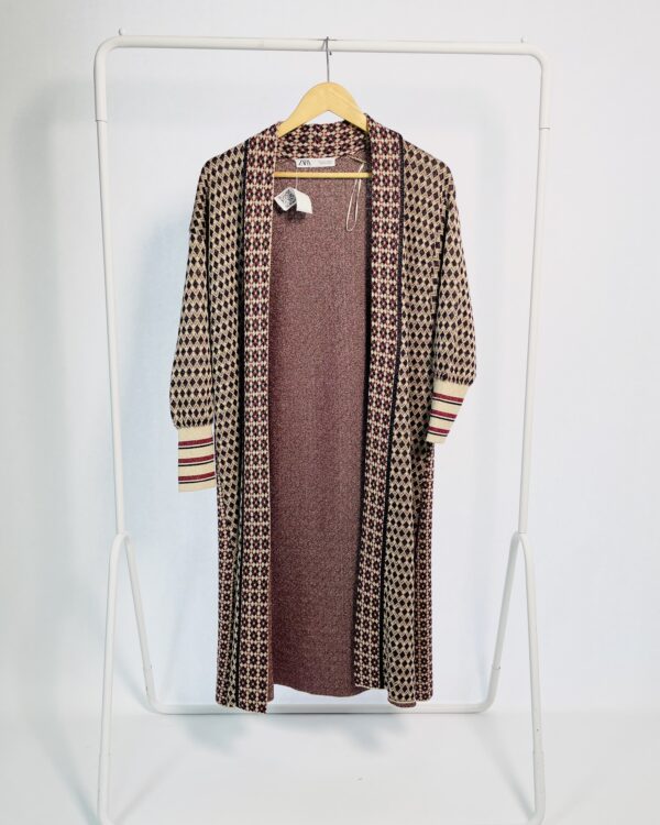 Kimono alongado tricot off white lurex ZARA - P - VENDIDO SISTEMA OTO