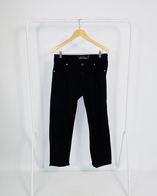 Calça jeans preta com desfiado ANIMALE - 38