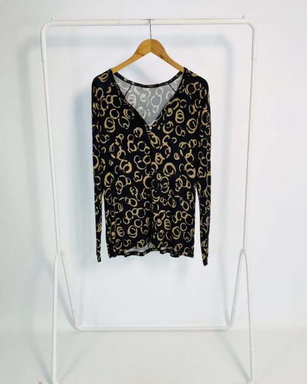 Camisa malha preta com bege ANIMALE - G