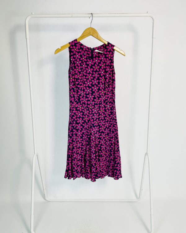 Vestido midi azul marinho com estampa roxa DIANE VON FURSTENBERG - PP