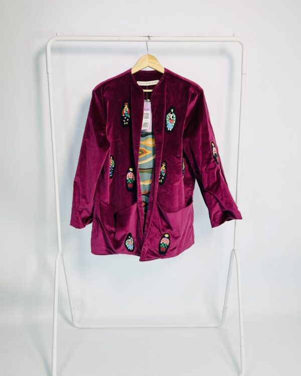Blazer veludo bordô com bordados WAIWAI + BETINA DE LUCA - P
