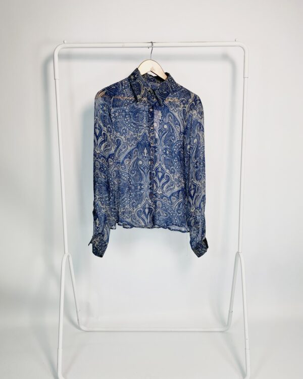Camisa seda azul estampa paisley ZARA - GG