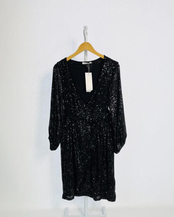 Kimono paetê preto com faixa ATEEN - G