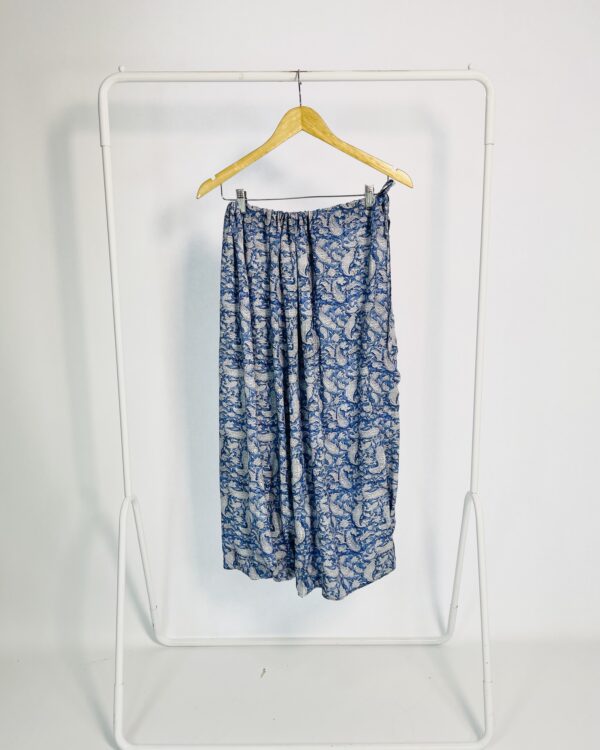 Saia azul longa com estampa branca MARJU - M *nunca usado*