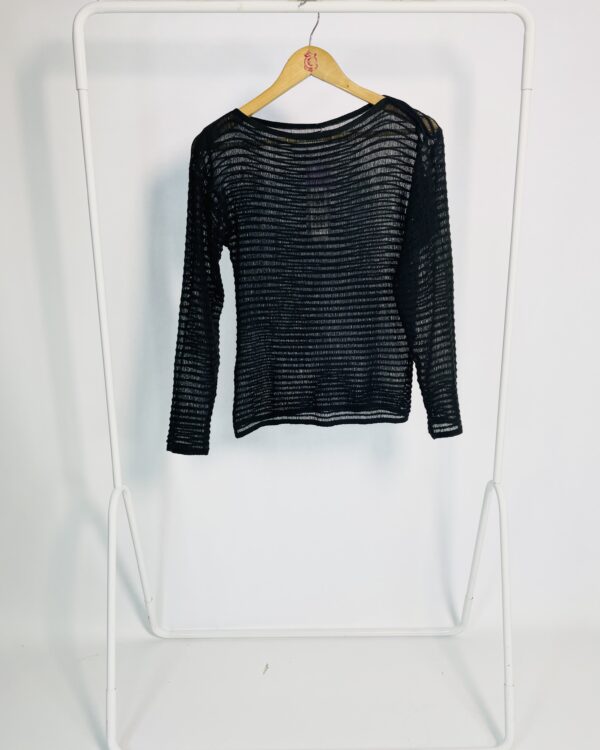 Blusa tricot preta mangas longas - P - VENDIDO SISTEMA OTO