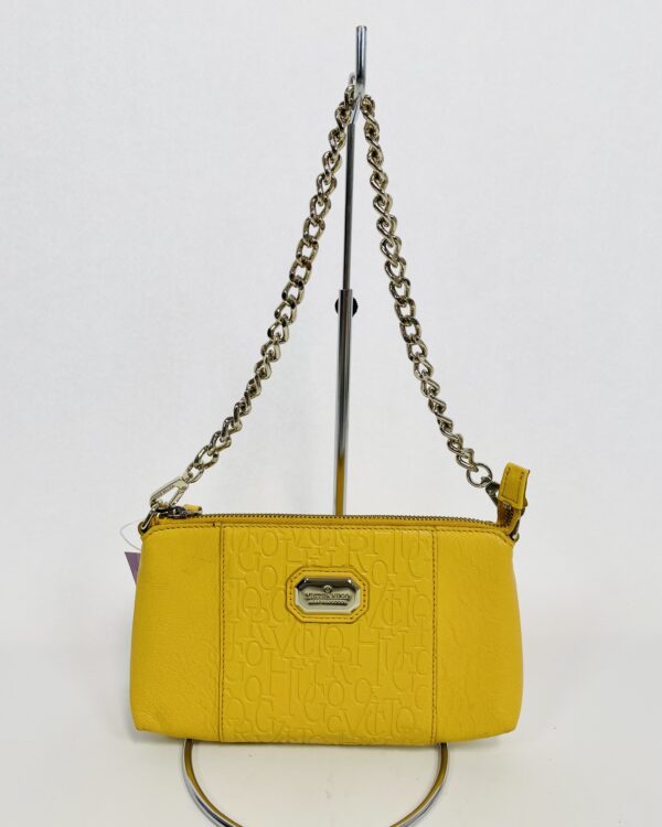 Bolsa shoulder bag couro marelo manteiga e corrente dourada VICTOR HUGO