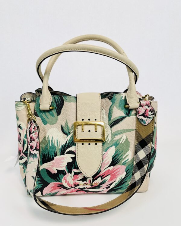 Bolsa bege estampa floral BURBERRY