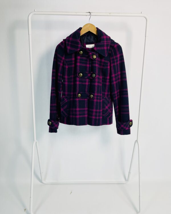 Trench coat quadriculado azul com fucsia DELIAS - M