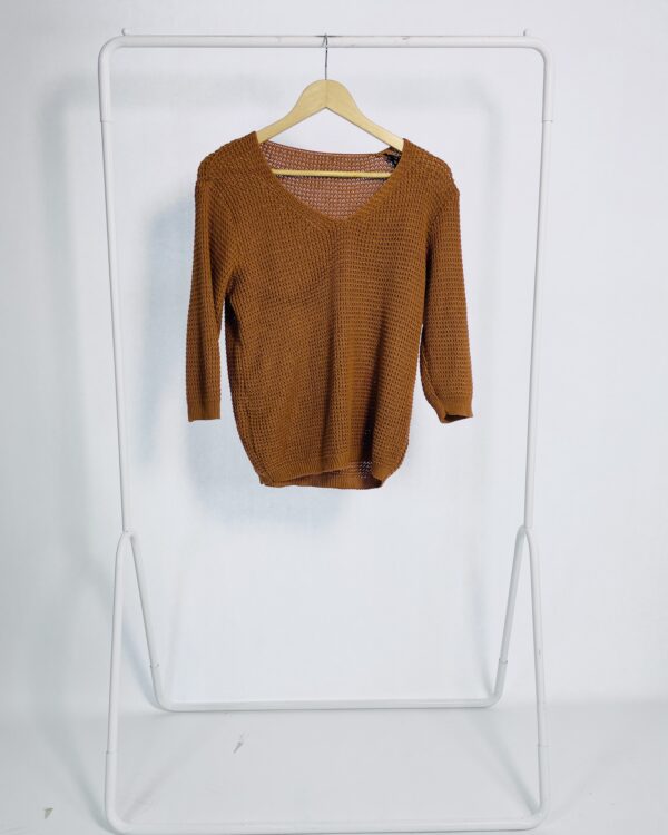 Blusa tricot terracota decote v M.WANNA - U - VENDIDO SISTEMA OTO