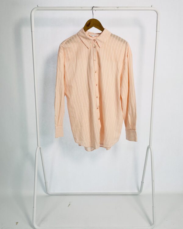 Camisa algodão salmão com listras brancas PRIMARK - M - VENDIDO SISTEMA OTO