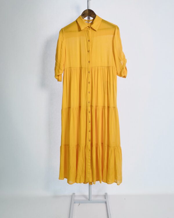 Vestido chemise longa laranja DRESS TO - PP - VENDIDO SISTEMA OTO