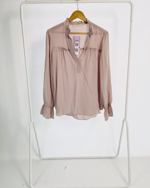 Blusa seda lilás mangas longas detalhe na gola ANIMALE - 44 - VENDIDO SISTEMA OTO