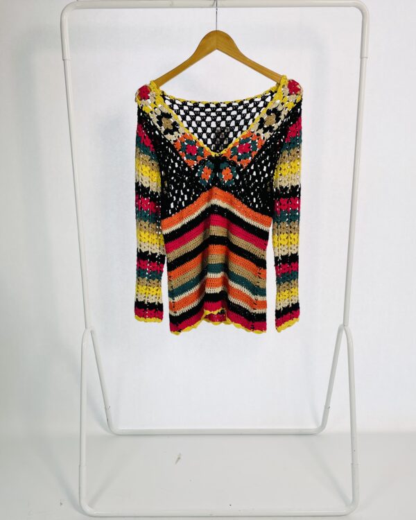 Blusa crochet colorido - P