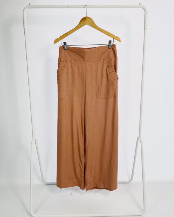 Calça pantalona rosê com elástico no cós LOFTYSTYLE - M - VENDIDO SISTEMA OTO