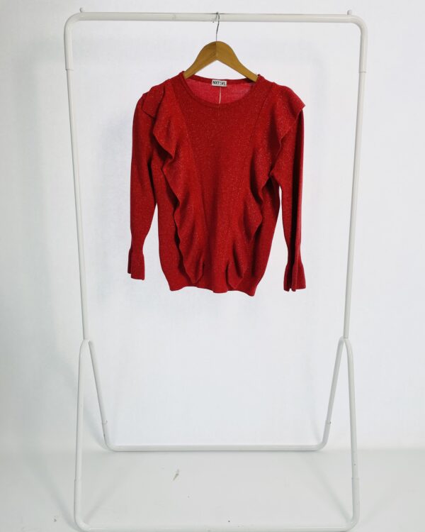 Blusa manga longa tricot lurex vermelho NXTLVL - P - VENDIDO SISTEMA OTO