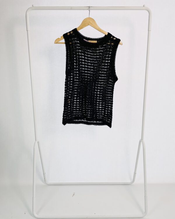 Regata preto trciot lurex CAROL BASSI - M - VENDIDO SISTEMA OTO