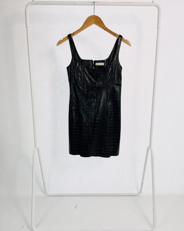 Vestido curto couro preto texturizado NV - 34 - VENDIDO SISTEMA OTO