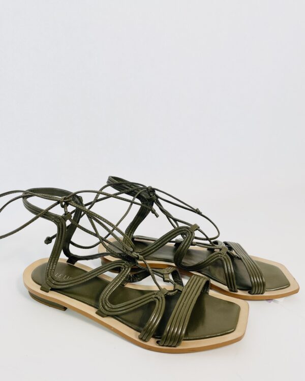 Rasteira verde musgo amarração no tornozelo LE LIS BLANC - 37 - VENDIDO SISTEMA OTO