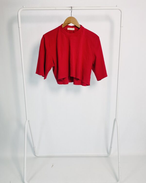 Blusa vermelha lisa cropped NV - P