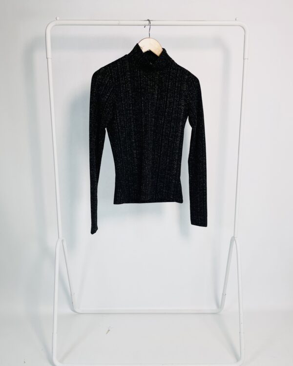 Blusa preto manga longa lurex AMARO - 40 *nunca usado*