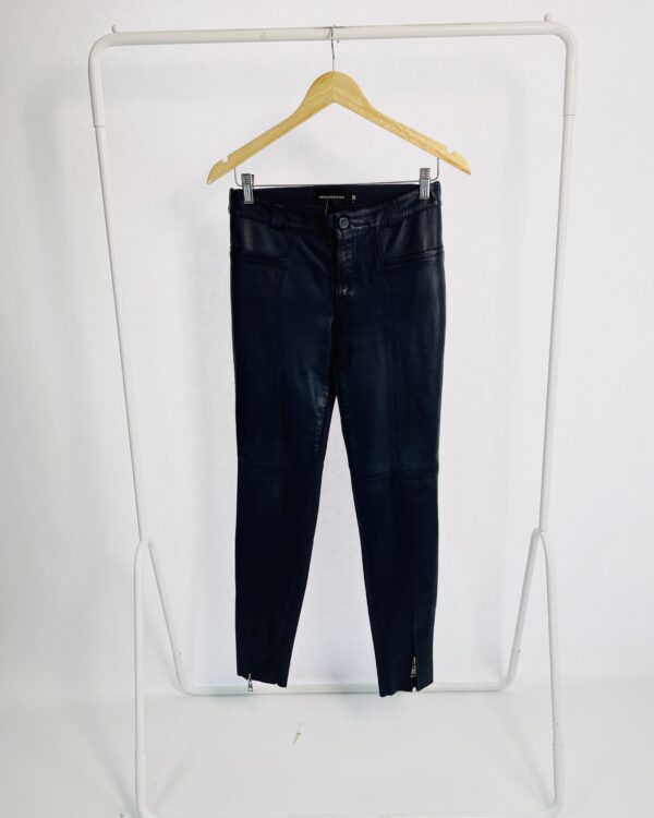 Calça azul marinho de couro na frente VEROSENSO - 38